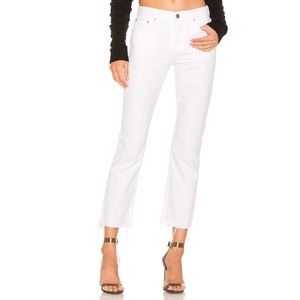 GRLFRND Tatum Mid Rise Micro Boot Jeans in White Flag